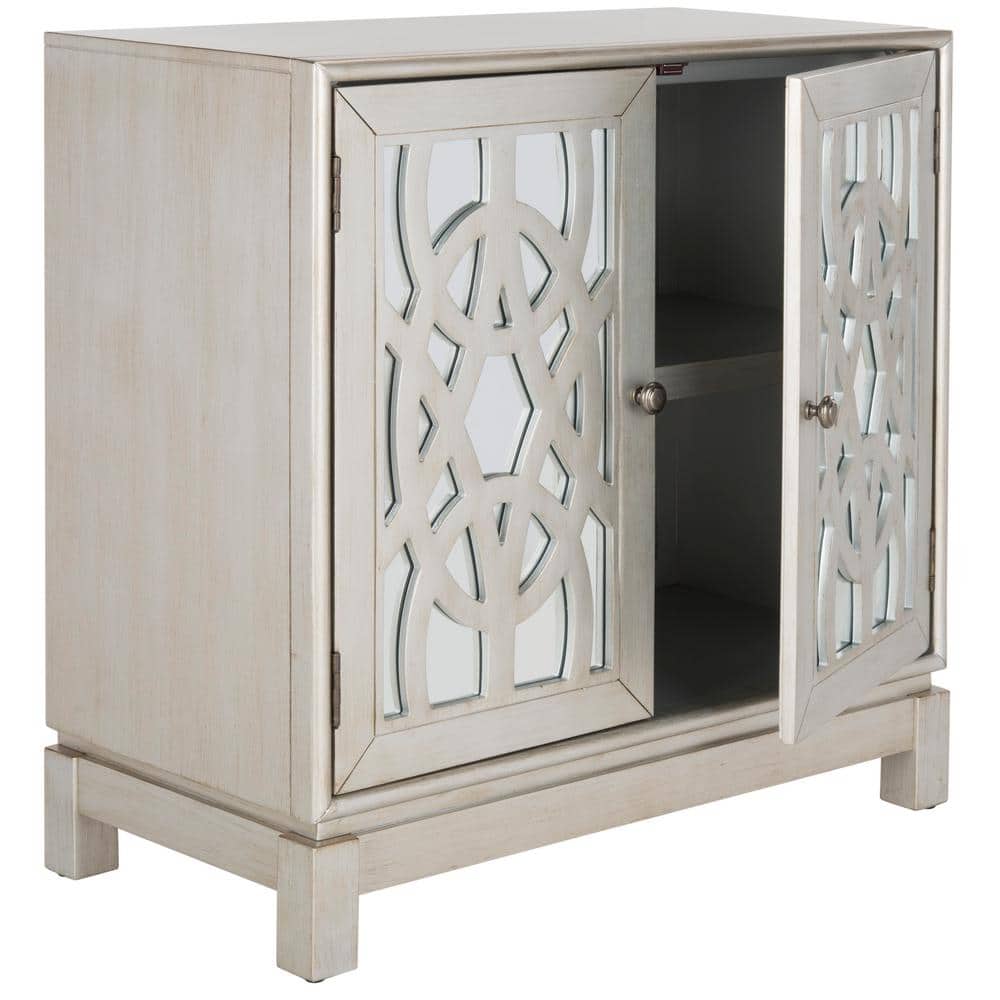Ashlynn 32" Silver Solid Wood 2 Door Chest