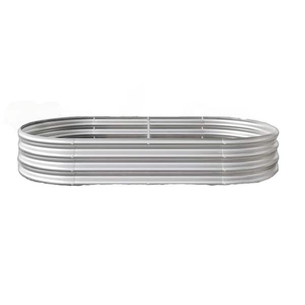 Hot Seller Silver 46.65 in. L x 24.60 in. W x 12 in. H Metal Planter Raised Garden Bed with Open Bottom Design