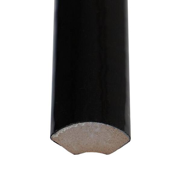 Cascades Black 1 2 In X 12 Gloss Ceramic Quarter Round Pencil Trim Tile Cascblkpencil The Home Depot The Home Depot, Tile Quarter Round