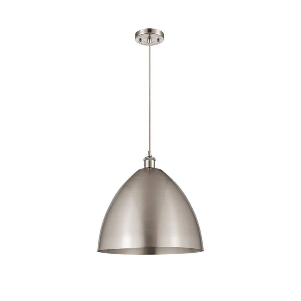 Metal Bristol 60-Watt 1-Light Brushed Satin Nickel Standard Mini Pendant Light with Metal Shade price history on PriceWatchPro