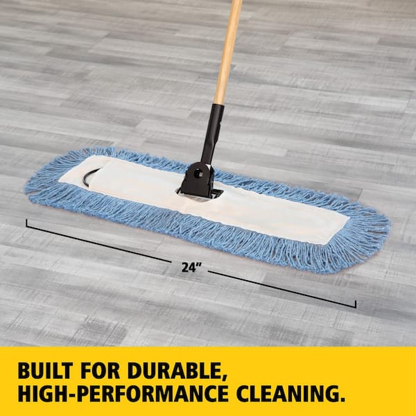 24 in Wood Handle Blended Dust Flat Mop