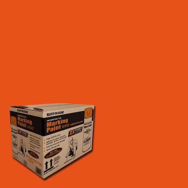 Rust-Oleum Professional 15 oz. 2X Marking Fluorescent Red Orange Contractor Spray Paint (12-Pack)