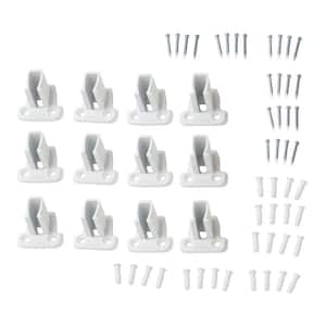 10 in. White Steel Adjustable Shelf Bracket for Wire Shelving (12-Pack)
