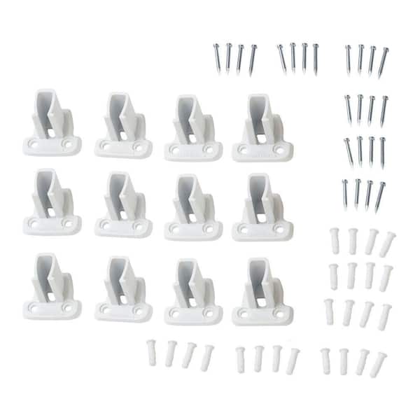 ClosetMaid 10 in. White Steel Adjustable Shelf Bracket for Wire Shelving (12-Pack)