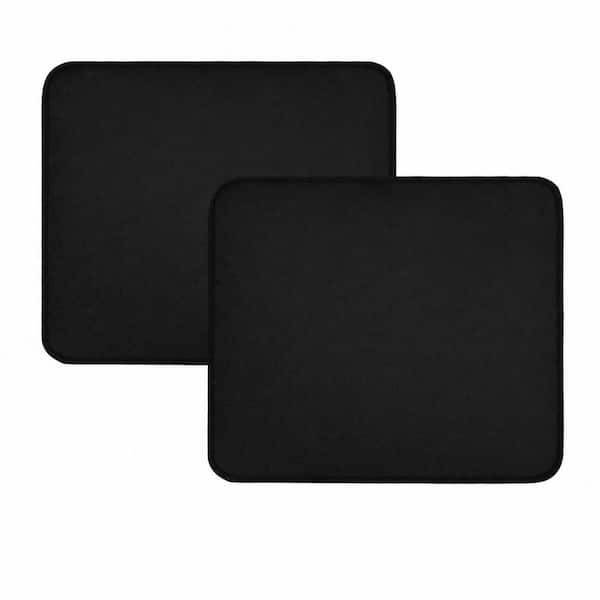 12 x 14 in. Fiberglass Heat Resistant Silicone Coated Black Countertop Mat with Fireproof Heat Protection 2 Pieces