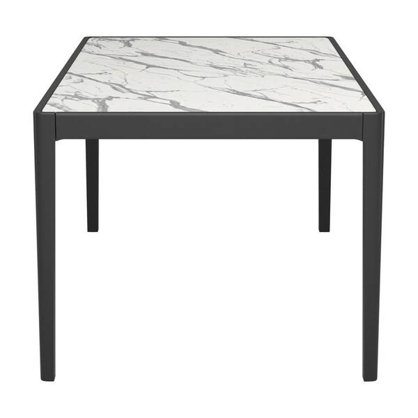 ZUO Tokai White White HPL Stone Top 64.2 in. W 4 Legs Base