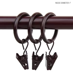 1 in. Decorative Rings in Mahogany with Clips (Set of 10)