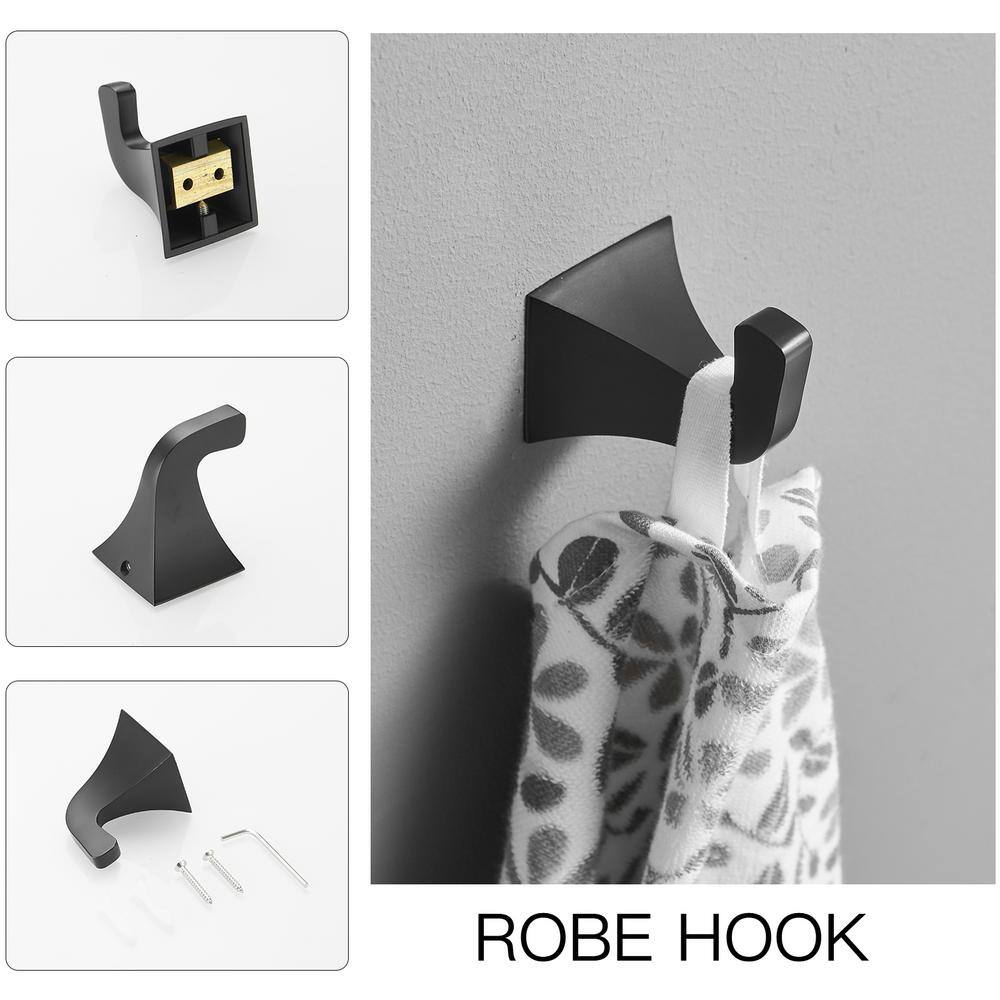 Matte Black Metal 4-Piece Bathroom Hardware Set