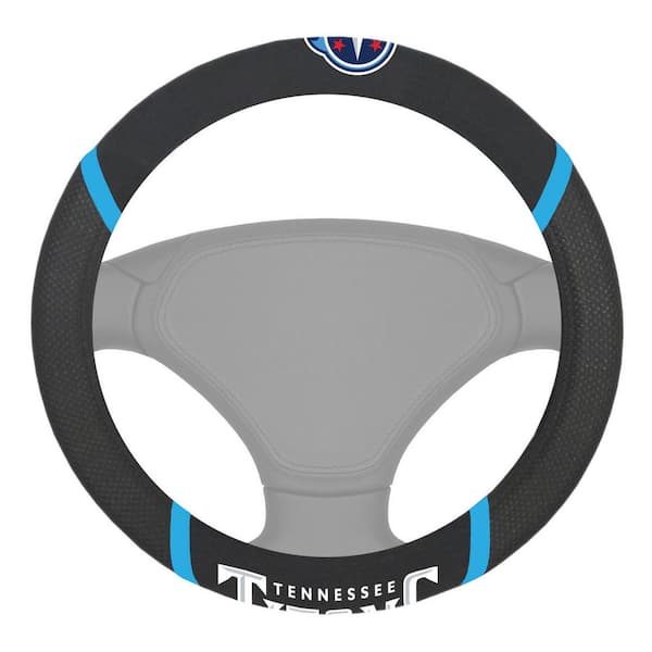 FANMATS NFL - Tennessee Titans Embroidered Steering Wheel Cover in Black - 15in. Diameter