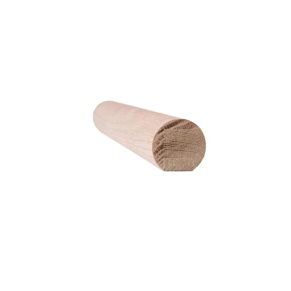 Red Oak 6040-8 1-5/8 in. Dia Round Wood Wall Handrail for Stair Remodeling 8 ft. L