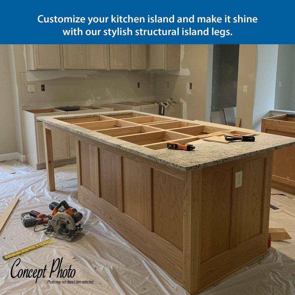 Unfinished Hard Maple Mission Weave Kitchen Island Leg 35.25"