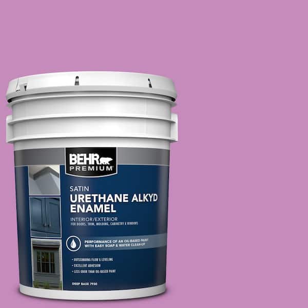 BEHR PREMIUM 5 gal. #P110-4 Rock Star Pink Urethane Alkyd Satin Enamel Interior/Exterior Paint
