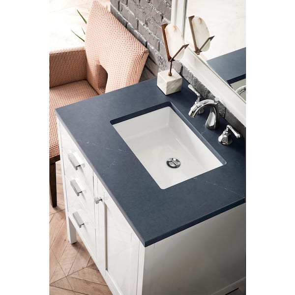 30 in. W x 23.5 in. D Single Basin Vanity Top in Charcoal Soapstone Silestone Quartz with White Basin