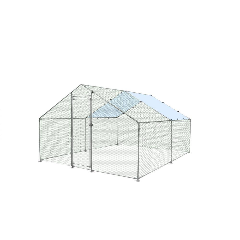 Amucolo 10 ft. x 13 ft. Metal Walk-In Chicken Run CX-CYW1-386 - The ...