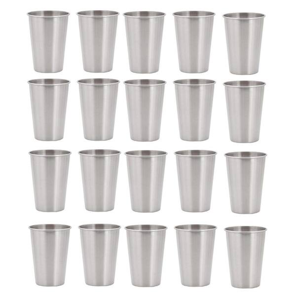 20-Pack Stainless Steel Shatterproof Drinking Cups, Stackable Metal Tumblers for Kids and Adults