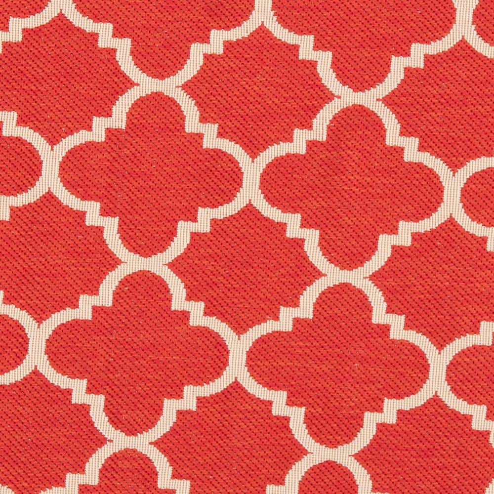 Courtyard CY6918 Power Loomed Indoor/Outdoor Area Rug - Red/Bone - 5'3" Round - Safavieh.