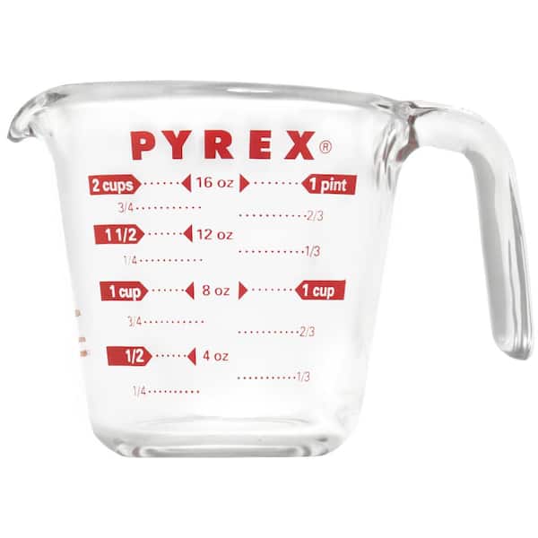 Pyrex Prepware 2-Cup Measuring Cup with Red Graphics 6001075 - The