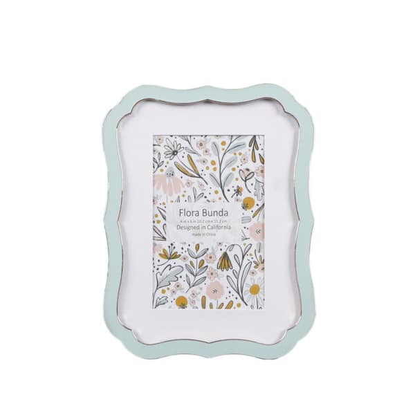 Flora Bunda Frame 4x6 Blue Alloy Picture Frame