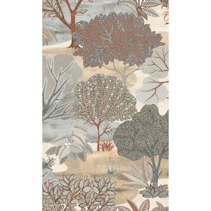 Taupe Jungle Forest Tropical Textured Print Non-Woven Non-Pasted Textured Wallpaper 57 sq. ft.