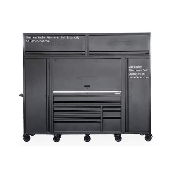 Husky Modular Tool Storage Heavy Duty 62 in. W x 24 in. D Matte Black Top Tool Chest