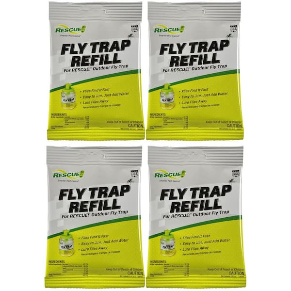 Outdoor Fly Trap Refill, Bundle of 4