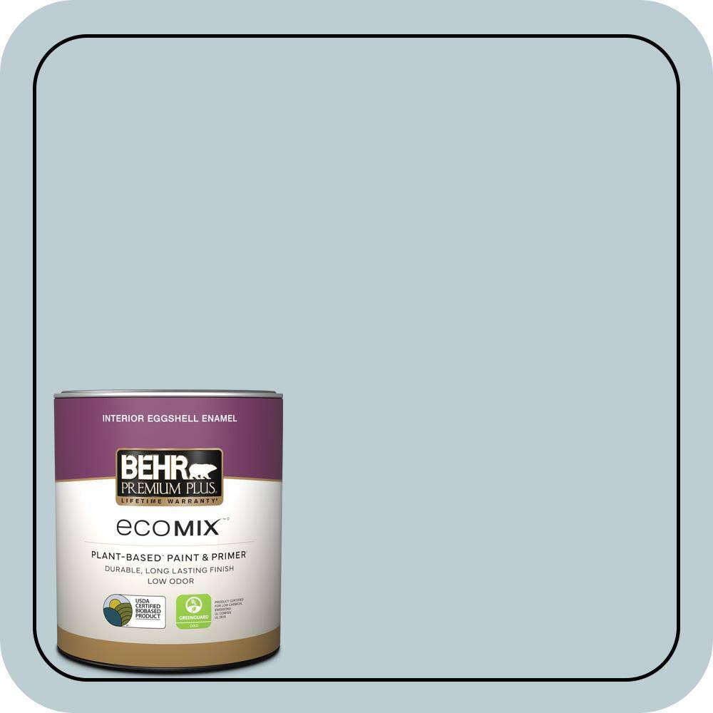 BEHR PREMIUM PLUS 1 qt. #540E-2 Cloudy Day Eggshell Enamel EcoMix Plant ...