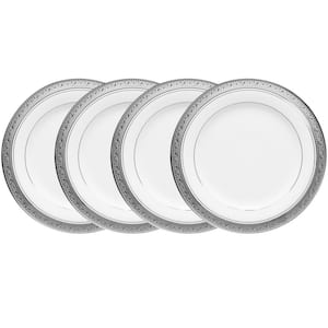 Crestwood Platinum 6.25 in. (Platinum) Porcelain Bread and Butter Plates, (Set of 4)