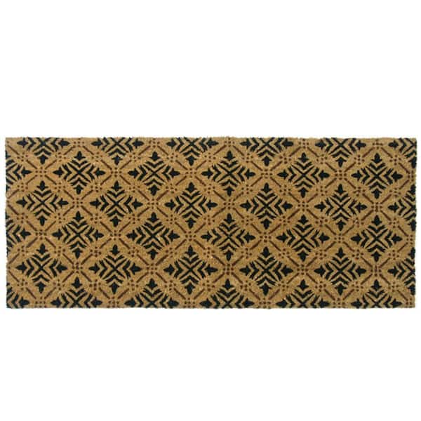 Rubber-Cal Classic Fleur de Lis 24 in. x 57 in. Coir and PVC French Matting
