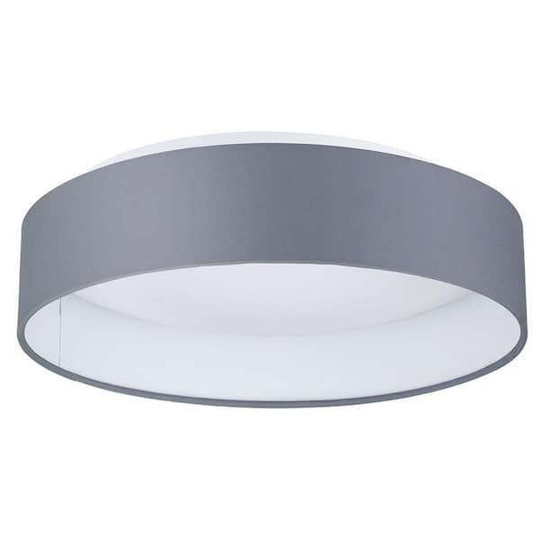 Eglo Palomaro 12.59 in. W x 3.5 in. H Anthracite LED Flush Mount with Linen Shade