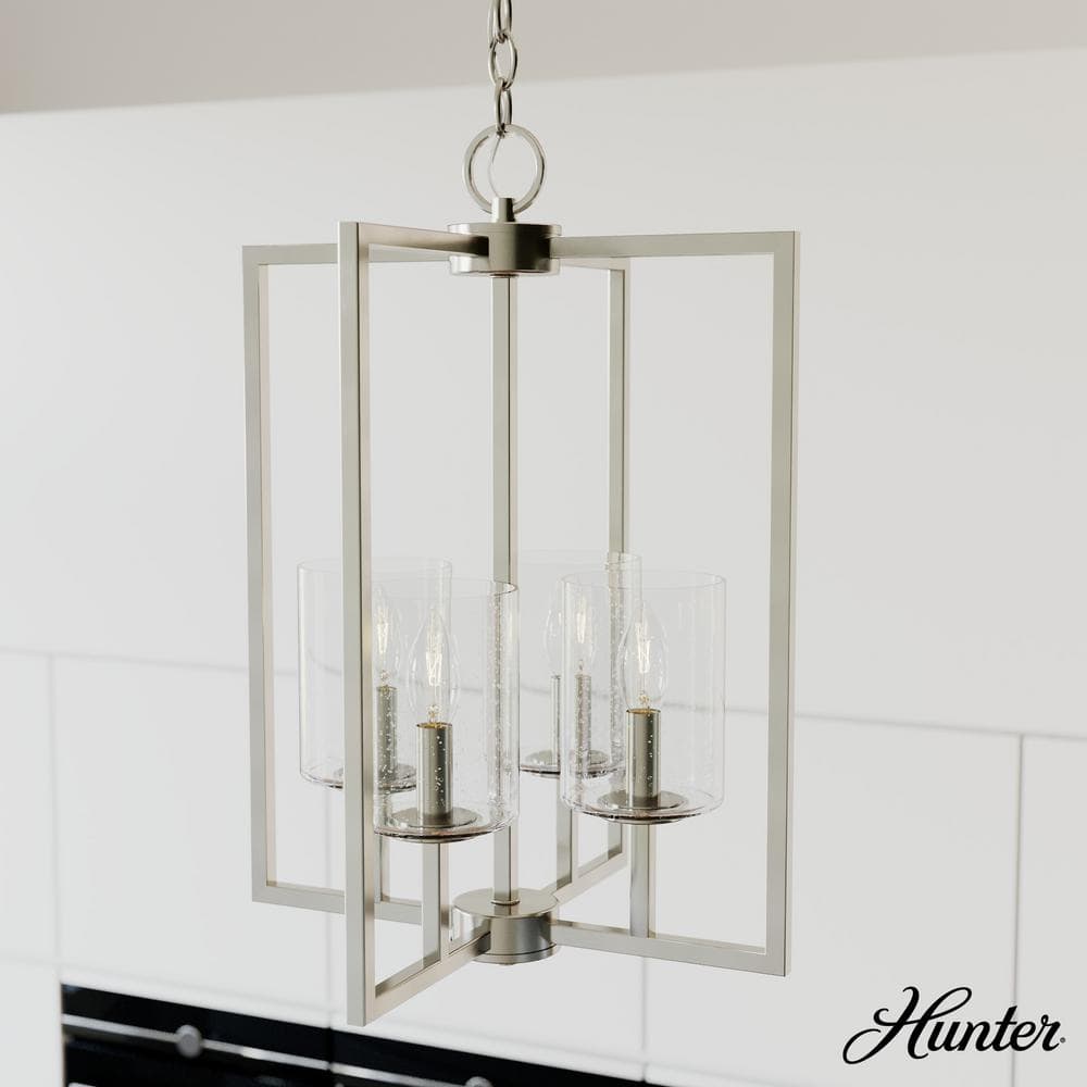 Kerrison 21" Brushed Nickel 4-Light Glass Pendant