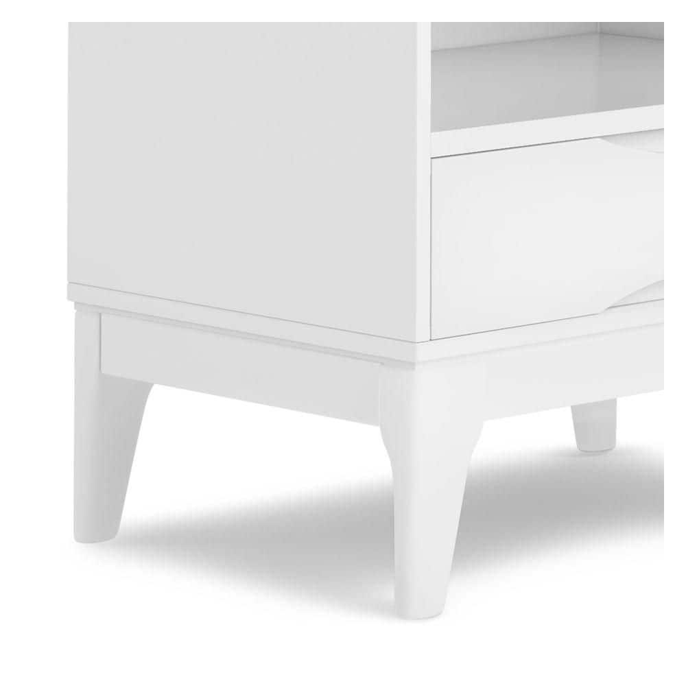 Transitional Solid Hardwood Adjustable Bookcase with Storage in White