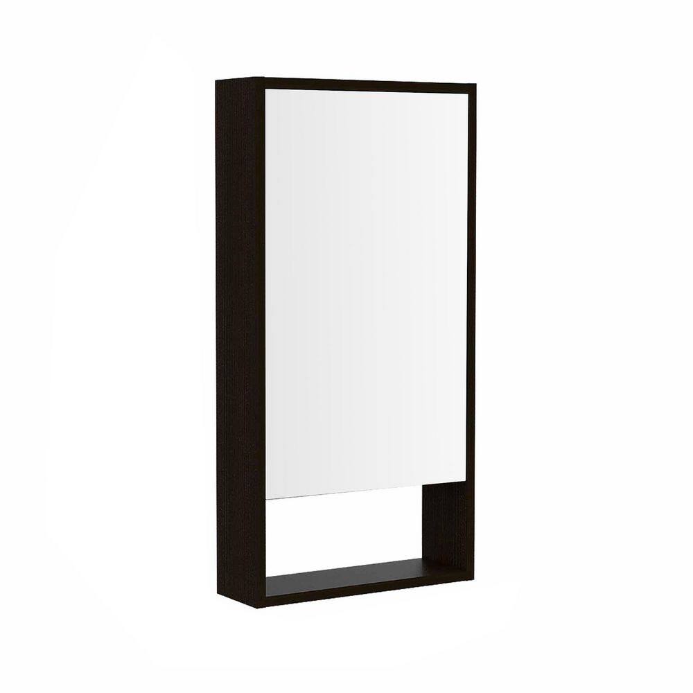 18 in. W x 35 in. H Rectangular Wenge Manufactured Wood Medicine Cabinet with Mirror durable construction price history on PriceWatchPro