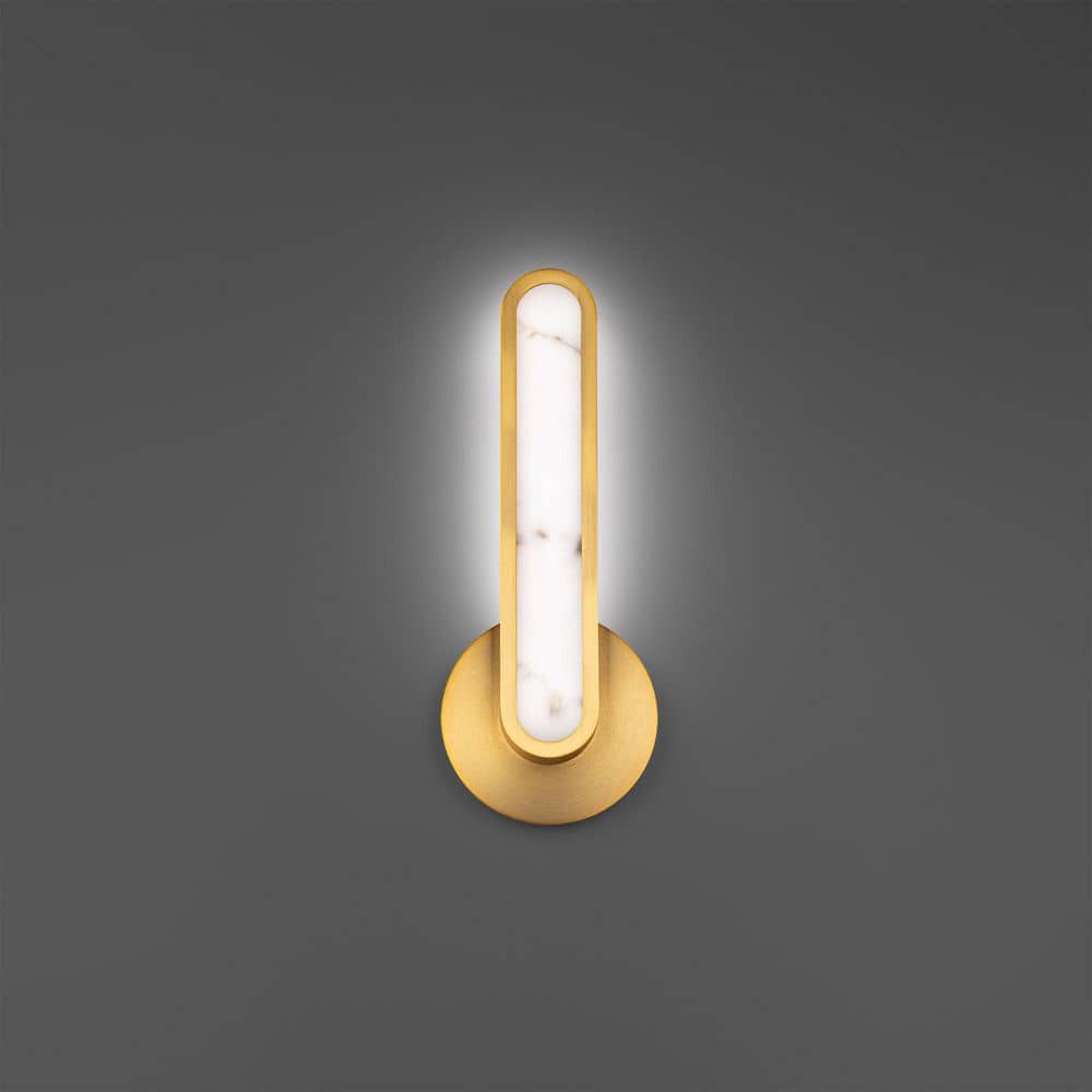 Serena 15 in. 1-Light Aged Brass Integrated LED Wall Sconce 3000K price history on PriceWatchPro