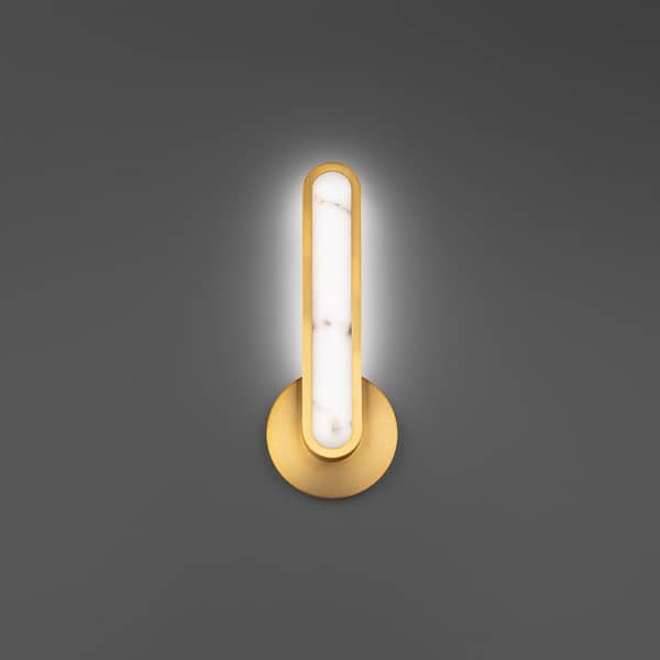 Serena 15 in. 1-Light Aged Brass Integrated LED Wall Sconce 3000K