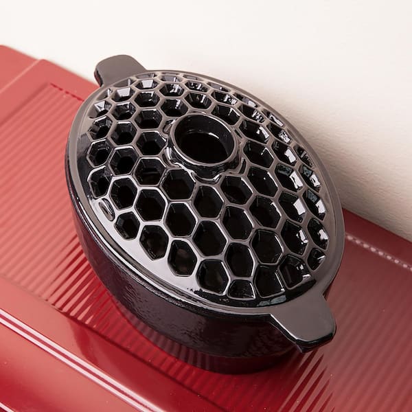 2.3 qt. Black Cast Iron Lattice Wood Stove Steamer