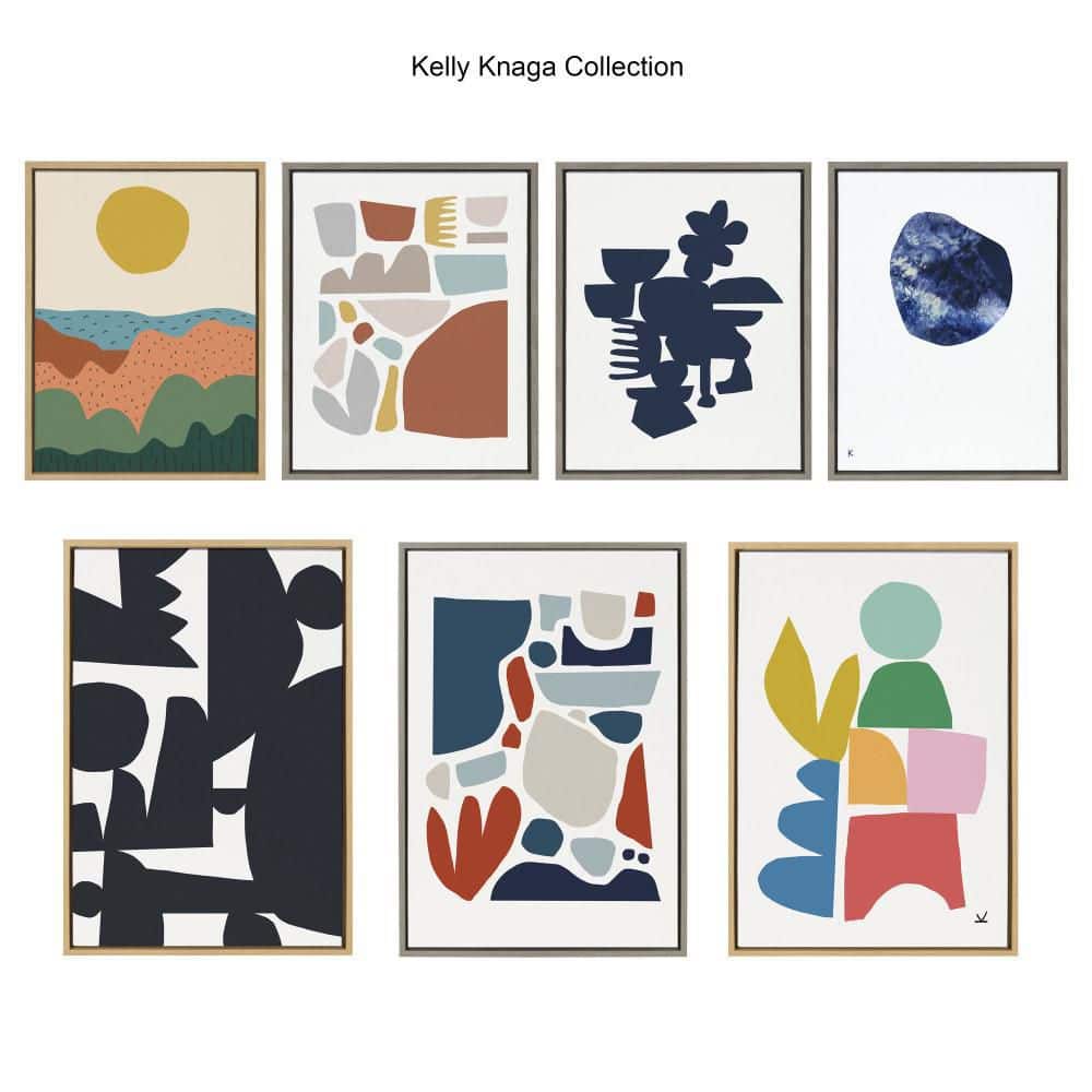 Colorful Abstract Polka Dot Framed Canvas Wall Art Set