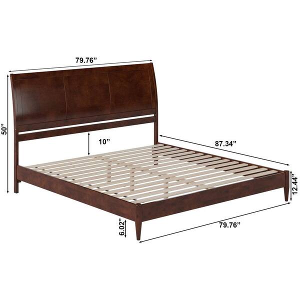 AFI Valencia Walnut Brown Solid Wood Frame King Low Profile
