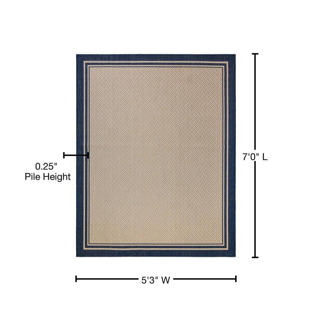 Soroa Navy 5' x 7' Reversible Indoor/Outdoor Area Rug