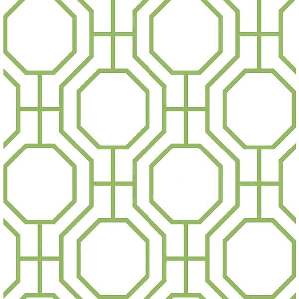 Brewster Circuit Green Modern Ironwork Paper Strippable Roll Wallpaper (Covers 56.4 sq. ft.)