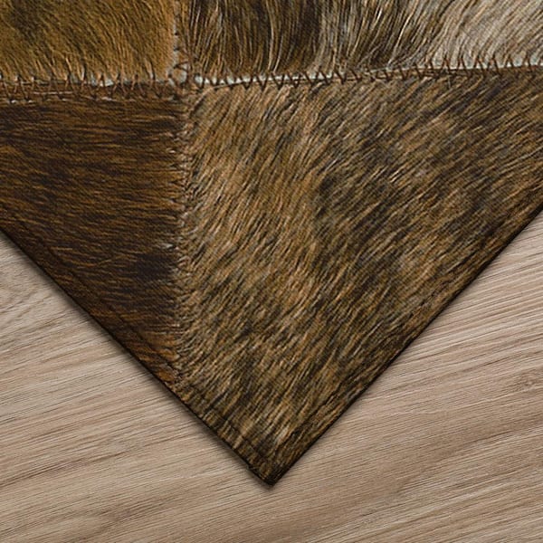 Laredo Brown 3 ft. x 5 ft. Indoor/Outdoor Washable Rug