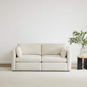 Rhea 79 in. Straight Arm Fabric Straight Modular Sofa in Linen