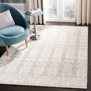 Glamour Gray/Ivory 9 ft. x 12 ft. Distressed Geometric Area Rug