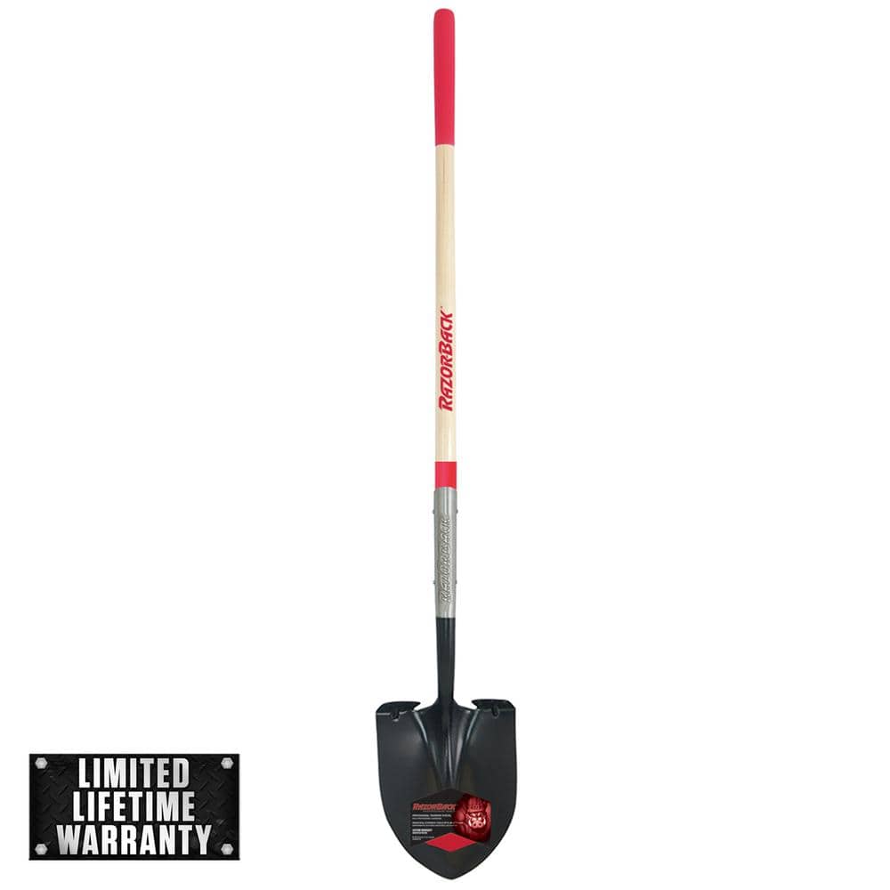 Razor-Back Wood Handle Round Point Shovel