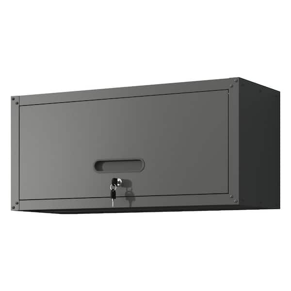 29.52 in. W x 11.81 in. D x 13.58 in. H Heavy-Duty Metal Garage Wall Mount Cabinet, Tool Storage Cabinet in Black