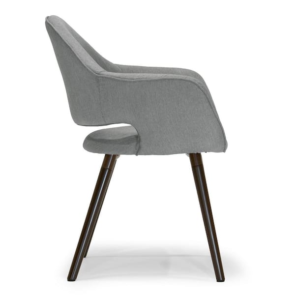 Adel Modern Grey Arm Chair Dining Chair with Beech Legs (Set of 2)