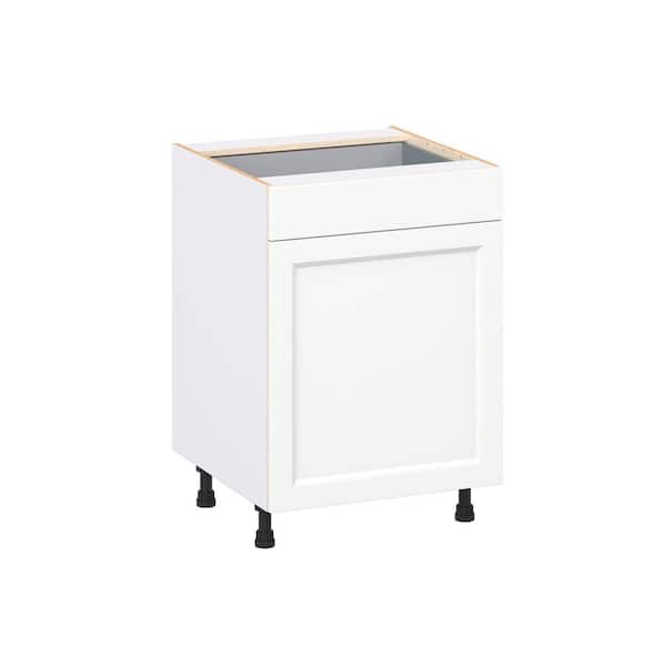 Laramie 24 in. W x 24 in. D x 34.5 in. H Assembled Trash Can Kitchen Cabinet in Painted Bright White