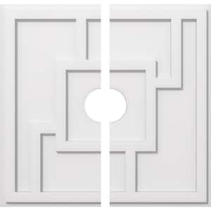 1 in. P X 8-1/4 in. C X 24 in. OD X 4 in. ID Knox Architectural Grade PVC Contemporary Ceiling Medallion, Two Piece