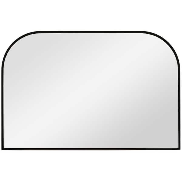 Mirrorize Canada 24 in. W x 36 in. H Classic Half-Moon shaped with Black Frame Wood Border