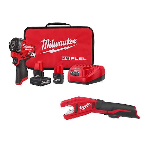 M12 FUEL 12V Li-Ion Brushless Cordless Stubby 3/8 in. Impact Wrench Kit with Copper Tubing Cutter