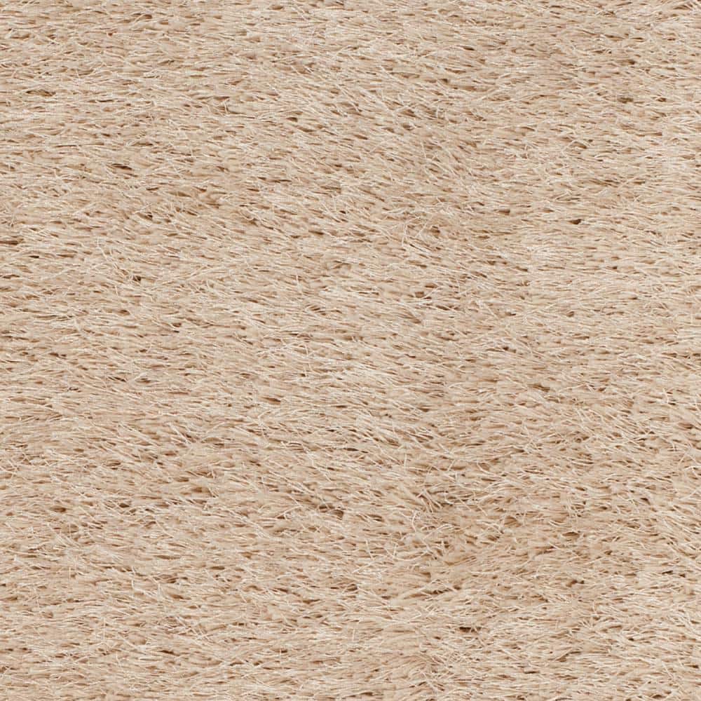 Champagne Hand-Tufted Shag Wool Area Rug 2' x 3'
